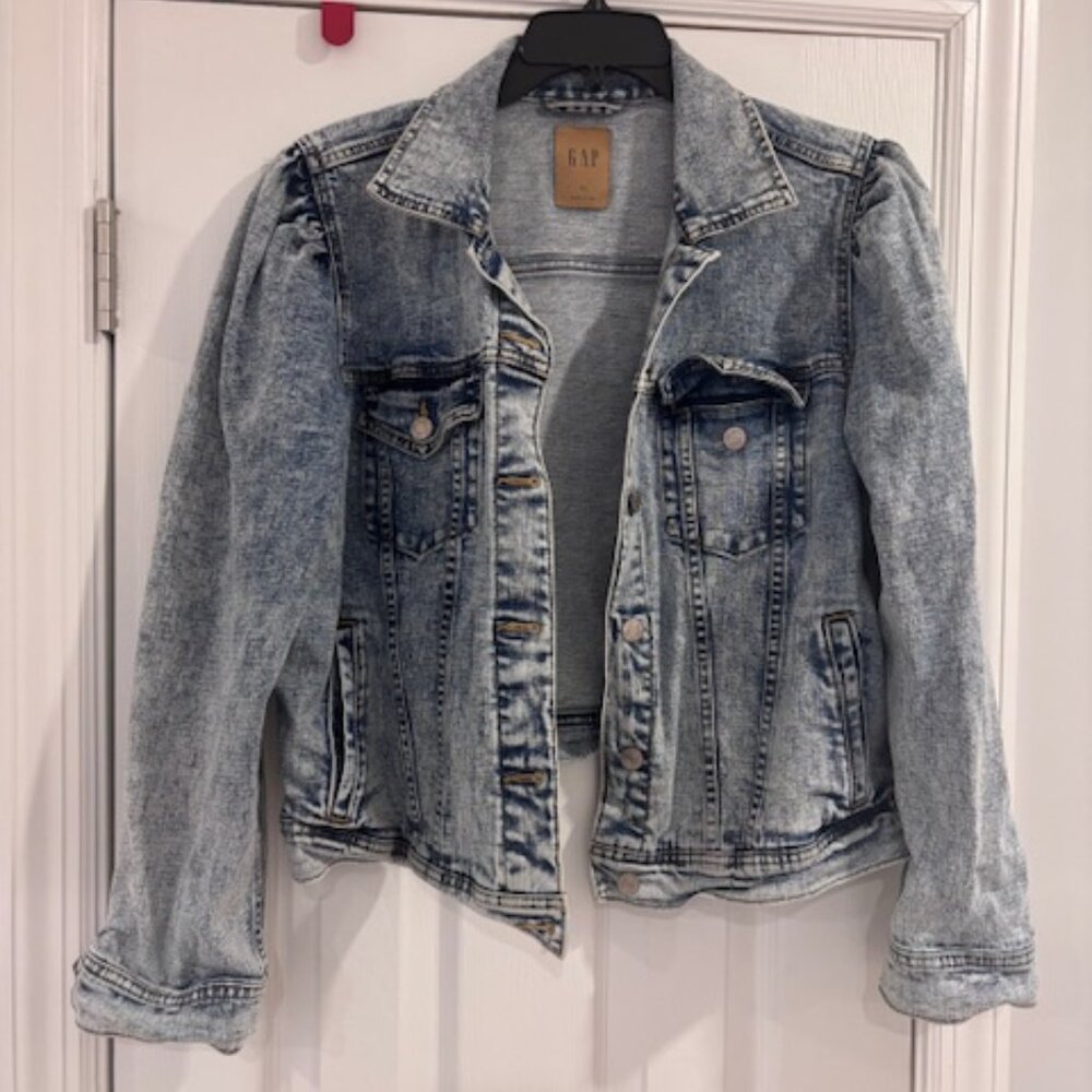 GAP Denim Puff Sleeve Jacket - Picture 3 of 5